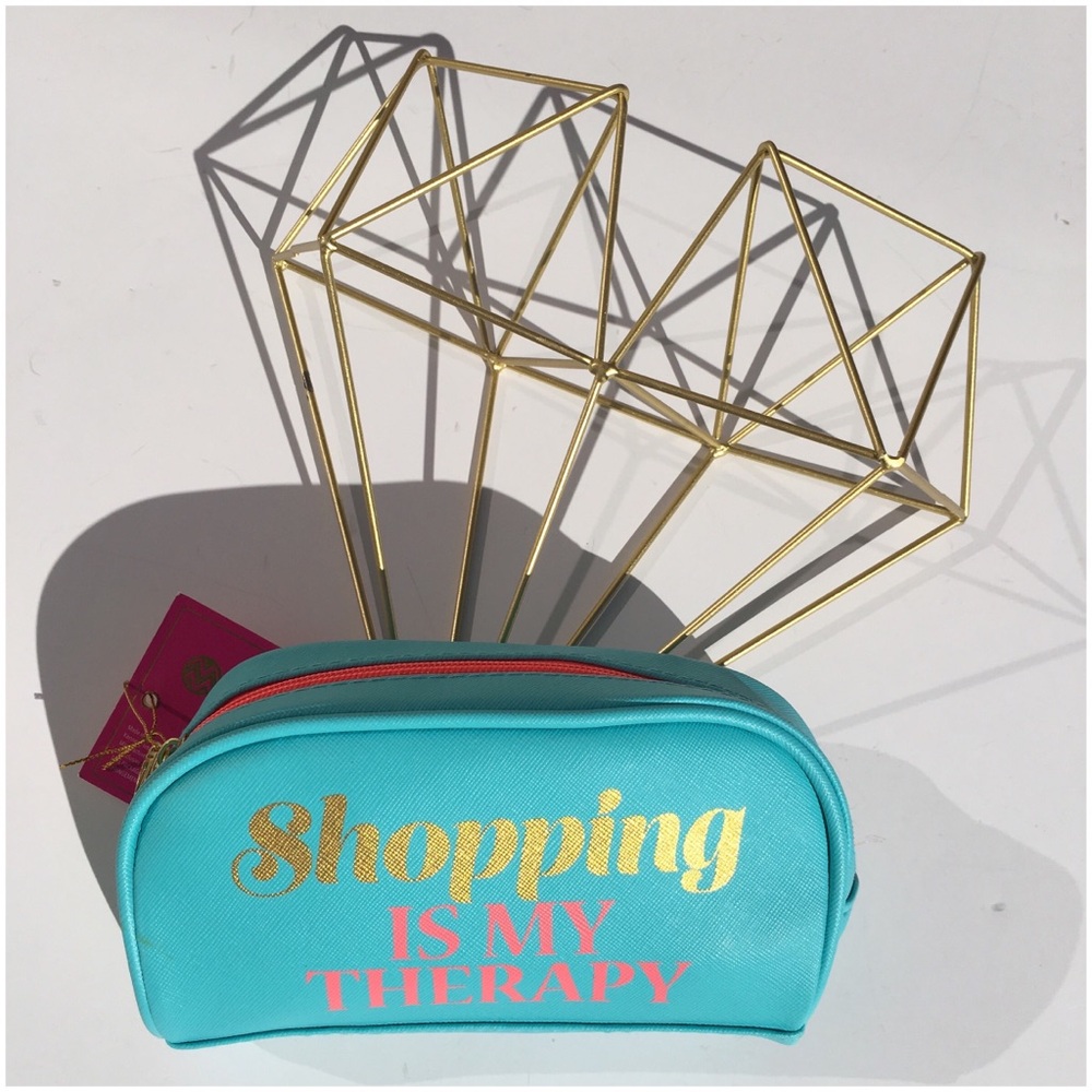 "Shopping Is My Therapy" Makeup Bag